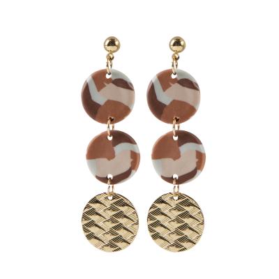 China 2021 Fashion Trendy Leopard Neutral Polymer Clay Drop Earrings for sale