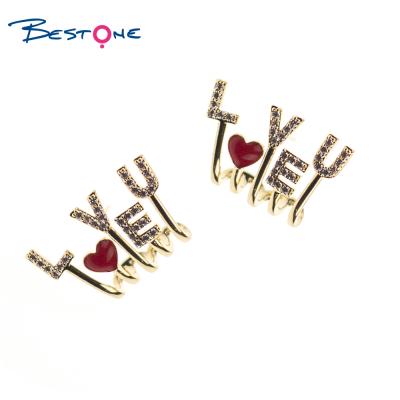 China Bestone Fashion TRENDY LOVE Earrings High Quality 14K Gold Stud Earrings for sale