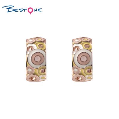 China Bestone New Arrival TRENDY Gold Earrings With Enamel Flower Earrings for sale