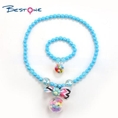 China Bestone TRENDY Customized Candy Acrylic Bead Cute Charm Necklace Kids Jewelry Sets for sale