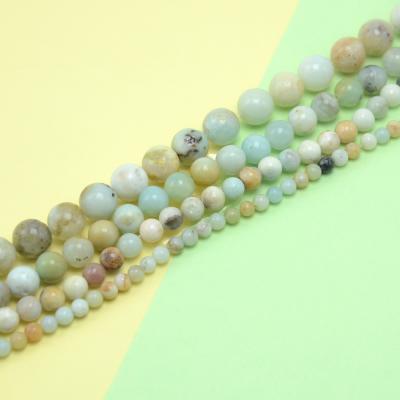 China High Quality 4mm 6mm 8mm 10mm Round Amazonite Stone Jewelry Beads For DIY Jewelry Making for sale