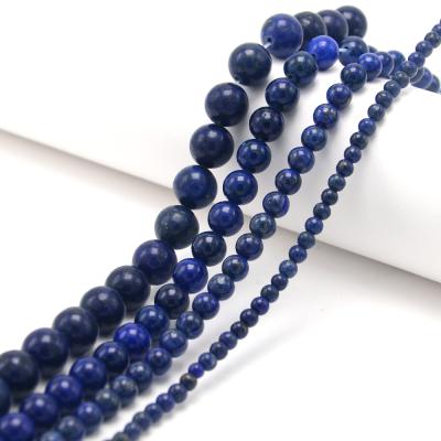 China Hot Sale 4/6/8/10mm Stone Bestone Lazulite Round Natural Stone Beads For DIY Jewelry Making for sale