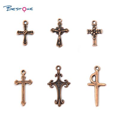 China Cute Wholesale Antique Charm Silver Cross Pendant For Jewelry Making for sale