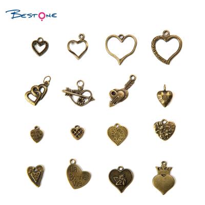 China E-Co The High Quality Designer Friendly Zinc Alloy Heart Charm For Bracelet Making for sale