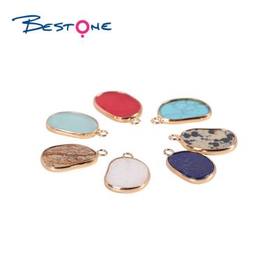 China E-Co Fashion Friendly Jewelry Natural Semi Precious Stone Pea Shape Pendant Charm Bestone for Bracelet Jewelry Making for sale