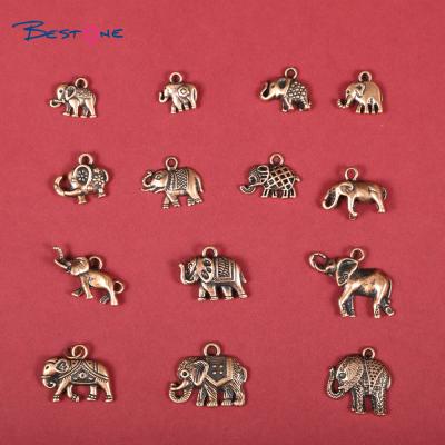 China Luxury Vintage E-Co Friendly Hot Selling Cute Elephant Alloy Charms For Jewelry for sale