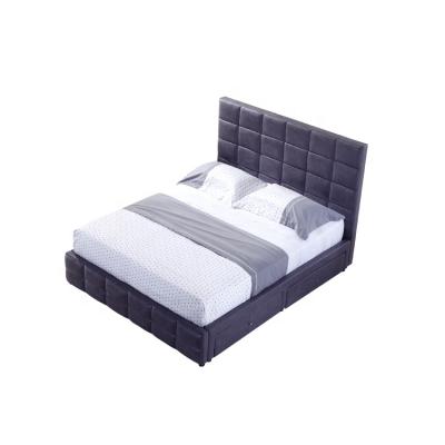 China Modern Soild Factory Fabric Soft Bed Luxury Multifunctional Bed With Drawers Solid Wood Bedroom for sale