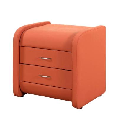 China Cheap Convertible Bedroom Furniture Leather Cover Bedside Table for sale