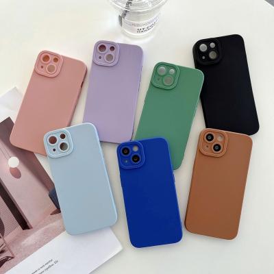 China Waterproof New Arrival soft tpu phone case cover for iphone XR 1112 mini 13 XS 14 pro max with solid candy colors for sale