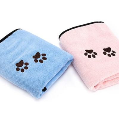 China Sustainable Wholesale Quick dry super Absorb Microfiber Pet Bath Towel for pet grooming clean dog with 2 colors and sizes for sale