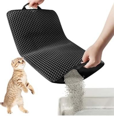 China Sustainable Double layer Cat Litter Mat Pad with waterproof anti scratch honeycomb EVA easy clean pet kitty cushion bed for sale