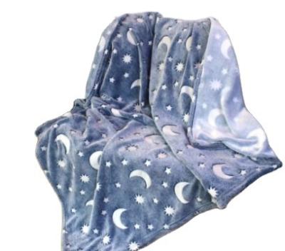 China Anti-Static OEM Glow in Dark Soft Flannel Fleece Throw Blanket High Quality Luminous baby blankets for kids Christmas gifts for sale