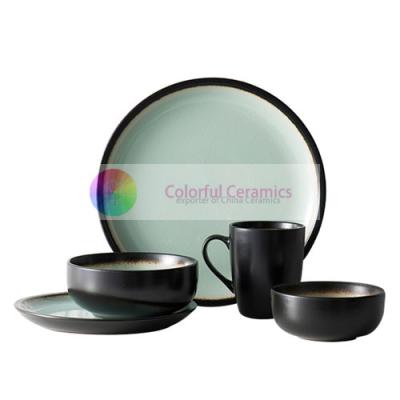 China Household Ceramic Dinnerware Sets Western Casual Stoneware Dinnerware Sets for sale