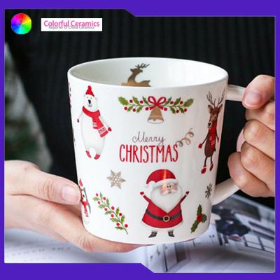 China Breakfast Ware Promotional Ceramic Coffee Mugs Stoneware Christmas Mugs for sale