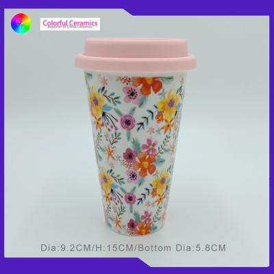 China Tazas de café de cerámica aisladas tapa del silicio sin diseño único de las manijas en venta