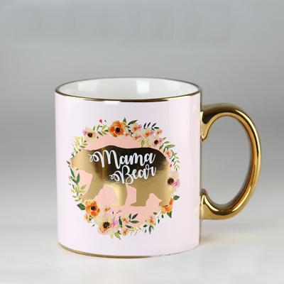 China 22oz Gold Plated Customized Printed Coffee Mugs Microwave Safe Cadmium Free for sale