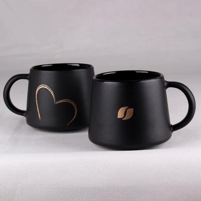 China Tazas de café de cerámica de encargo del oído mate negro Eco - diseño creativo amistoso en venta