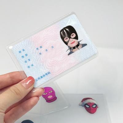 China LOGO Side-Open Waterproof Funny ID Customized PVC Business Card Holder Business Card Protector Eco-friendly Soft Sleeves For Driver's License for sale