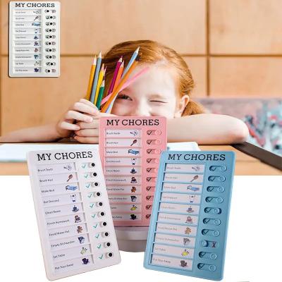 China Plastic Logo Printed Daily Planner My Loose Leaf Chores Checklist Notebook Self Discipline Punch Card Note Board for sale