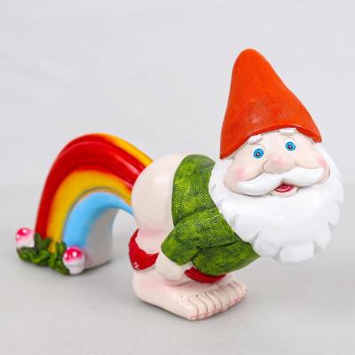 China 1pc Handmade Rainbow Garden Gnome Statue - Whimsical Outdoor Lawn Decor for Colorful Landscapes for sale