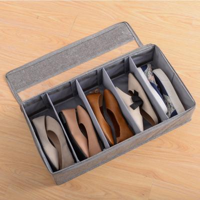 China 4 Pockets Large Folding Underbed Shoe Storage Organizer Container Box Bag Drawer for sale