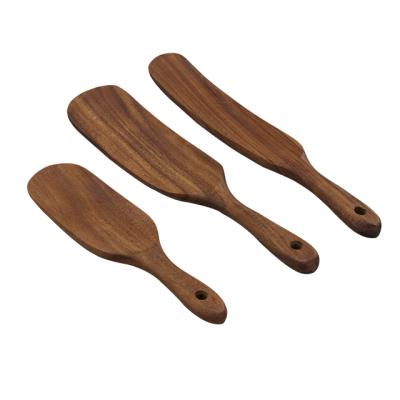 China YIKAI Supplier Sustainable Kitchen Tools Wood Ware Cooking Utensil Set With Rack for sale