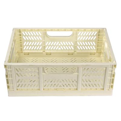 China Large Plastic Collapsible Storage Crate Collapsible Folding Storage Basket For Shelves for sale