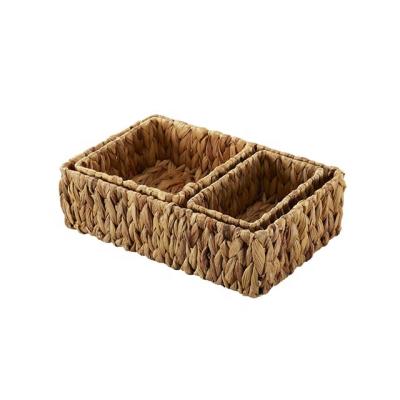 China Stocked set of 4 handwoven and decorative Hyacinth Cube Storage water for sale