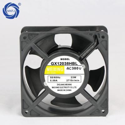 China Hotels GX12038HBL 380V 120 x 120 x 38mm Axial Blades Plastic Case High Speed ​​AC Fan Heatsink Cooling Fan for sale