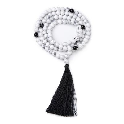 China Casual/Sporty Howlite Mala Beads Necklace For Women Man Mala Bracelet Prayer Beads Necklace for sale