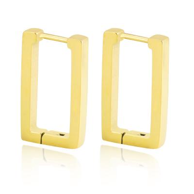 China FASHIONABLE rectangular smooth titanium earrings stainless steel steel earrings wholesale simple female European and American temperament for sale