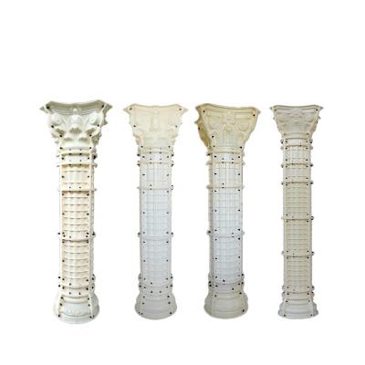 China Durable High Quality Eco-friendly External Villa Concrete Pillar Casts Round Roman Pillar Head Mold for sale