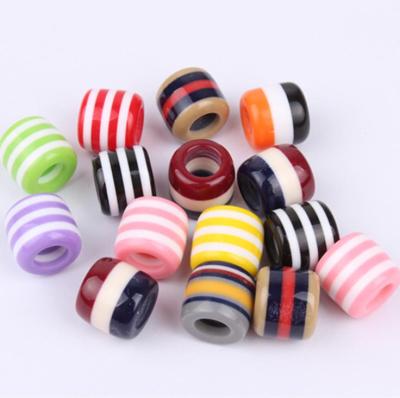 China Lady Hair Beads For Kid Spring Coil Hair Accessories Hair Braids Cuff Big Hole Beads Plastic Resin Beads for sale