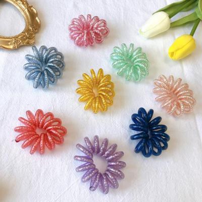 China Beautiful Simple Hair Binding Movement No Soft Candy Color Phone Ring Hair Rope Hair Accessories for sale