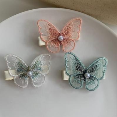 China Three-dimensional hairpin bow strokes of temperament sweet embroidered women's hairpin for sale