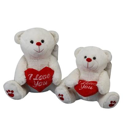 China Amazon Hot Sales Valentine's Day Gifts Eco-Friendly Teddy Bear Stuffed Animal Plush Toys With Red Heart Cute Soft Toys For Lover for sale