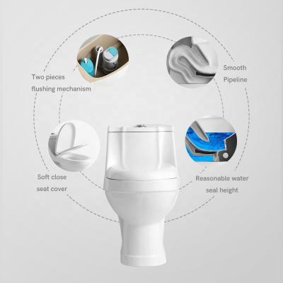 China Double-flush China made modern bathroom one piece p-trap ceramic closestool toilet for sale