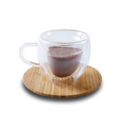 China Double Wall Insulated Cappuccino Glass Cup Sustainable Coffee Mug Heat Resistant for sale