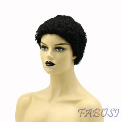 China 100% Real Short Lace Human Hair Wig Swiss Brazilian Hair Woven Wig Headwear For Everyone for sale