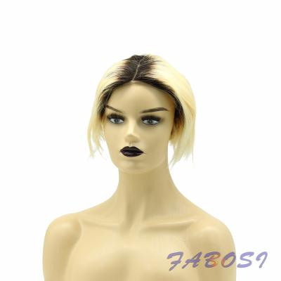 China Straight 100% Beautiful and Fashionable Short Remy Straight Human Hair Lace Front Wigs for Young Women for sale