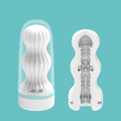 China Hot Sale Plastic Silicone+PC Masturbator Male Vagina Toy Masturbator Simulator Vagina for sale