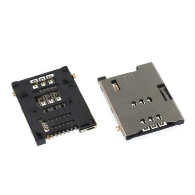 China PCB molex 475530001 push type size 1.80mm 8.65mm pitch 6+2pin 8 pin sim card connector with column for sale