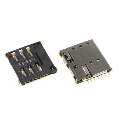 China PCB sim push nano push type PCB size 1.37mm 6p connector with CD for sale