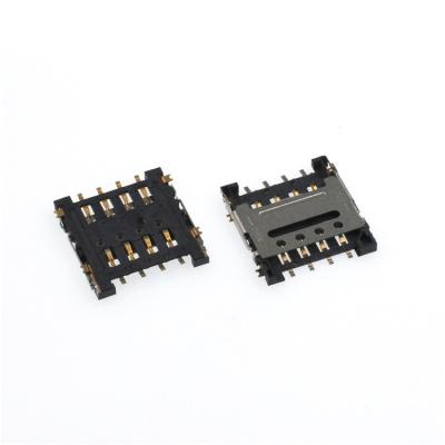 China Micro circuit board sim 8 pin 4x2pin size 1.5mm clamshell type connector for sale