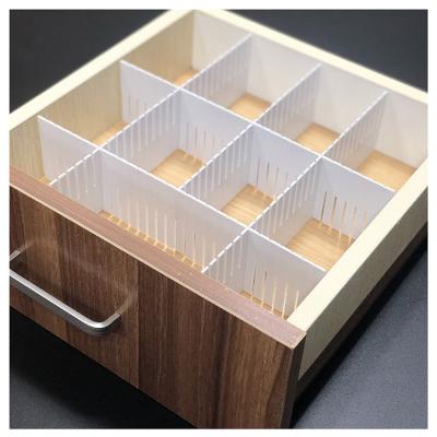 China PTSR-003 DIY 9cm Width Plastic Adjustable Organization Storage Drawer Divider for sale