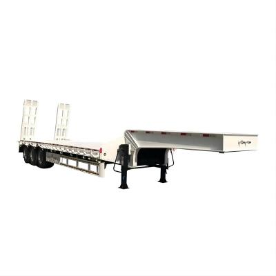 China Truck Trailer Manufacturers Sell 3 Axle 80 Ton 14 M Low Axle Low Bed Truck Low Bed Semi-Trailer for sale