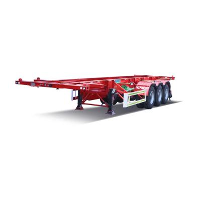 China Truck Trailer Lander High Quality 3 Axles 20ft 40ft Steel Chassis Trailer Container Transport Skeleton Truck Semi Trailer for sale