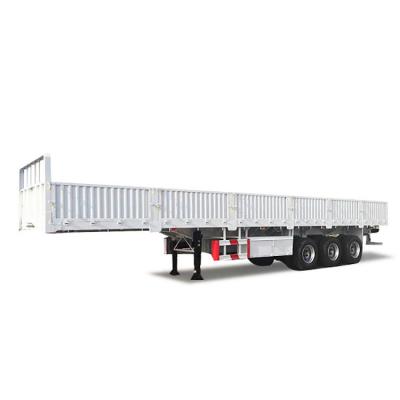 China Truck Trailer China Drop Side Sidewall Trailer Flatbed Trailer With Side Wall Cargo Transport Truck Semi Trailer for Sale for sale