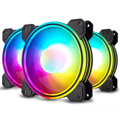 China Silent Computer Case High Performance DC 120mm Computer Case Fan with Remote Controller Set RGB Fans Cooling for Gamer for sale