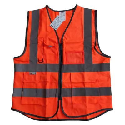 China Other Wholesale Custom Logo Construction High Visibility Reflective Safety Vest With Pockets for sale